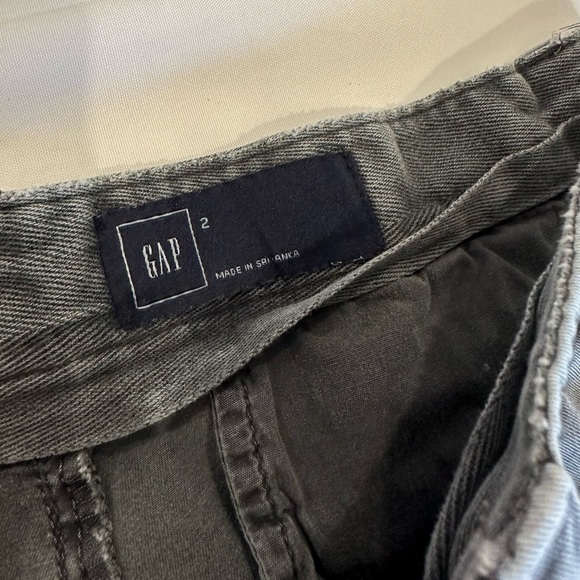 Gap Women Girlfriend Chinos Washed Black Gray Cotton Pants Striped Side Size 2 - Picture 5 of 13